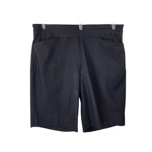 Hilary Radley Pull On Shorts Large Black Stretch Career Casual Minimalist